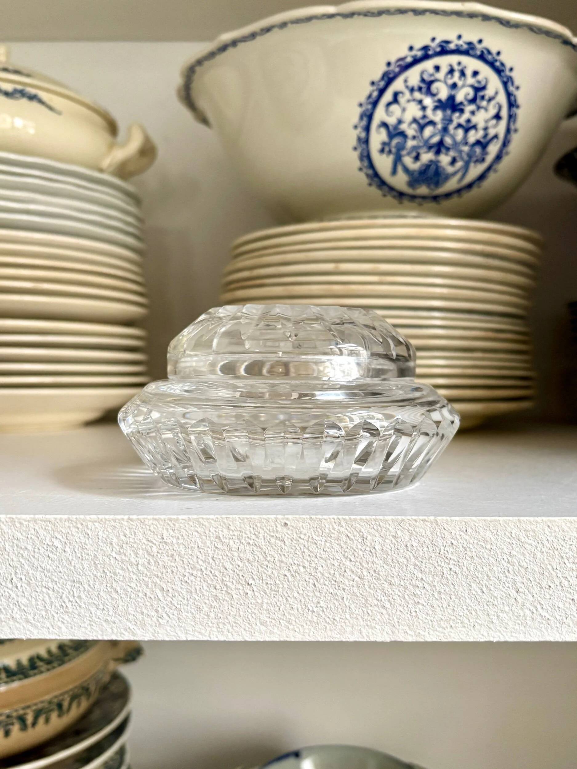 Baccarat cut crystal bonbonnière/jewelry box