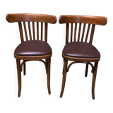 Baumann-style faux leather bistro chairs