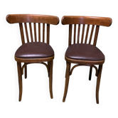 Baumann-style faux leather bistro chairs