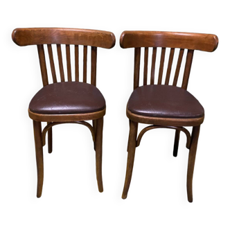 Baumann-style faux leather bistro chairs