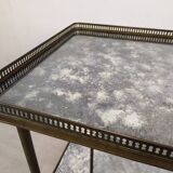 Brass and glass rolling trolley