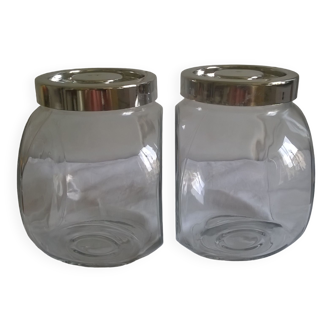 Pair of glass jars Bormioli Rocco