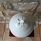 Ancient white porcelain soup tureen