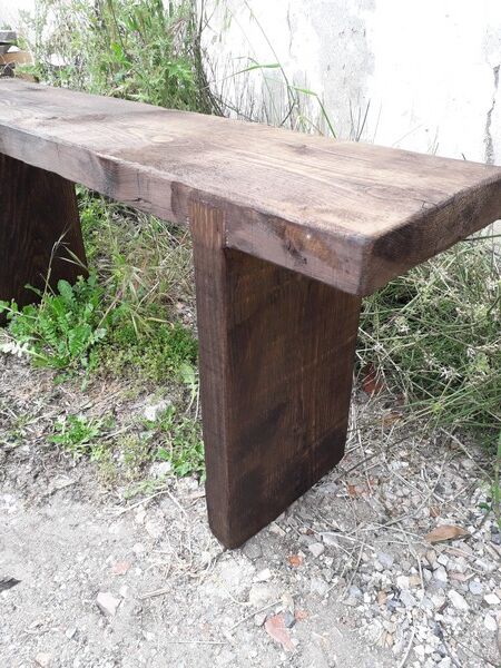 Vintage bench period 1950/60 old solid wood