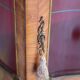 Marquetry display cabinet, curved Louis XV style, signed Marquant