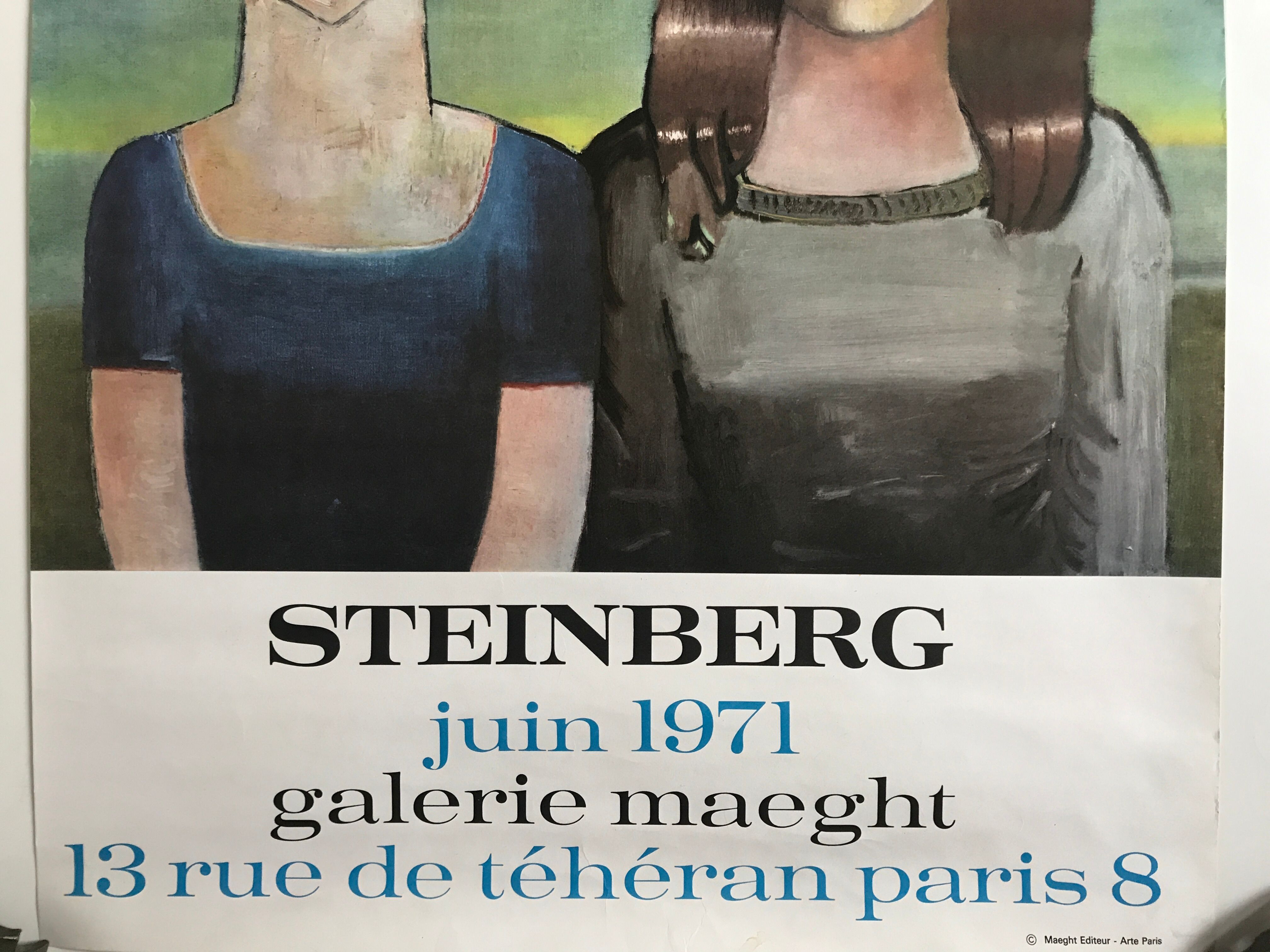 Original exhibition poster by Saul STEINBERG, Galerie Maeght, 1971