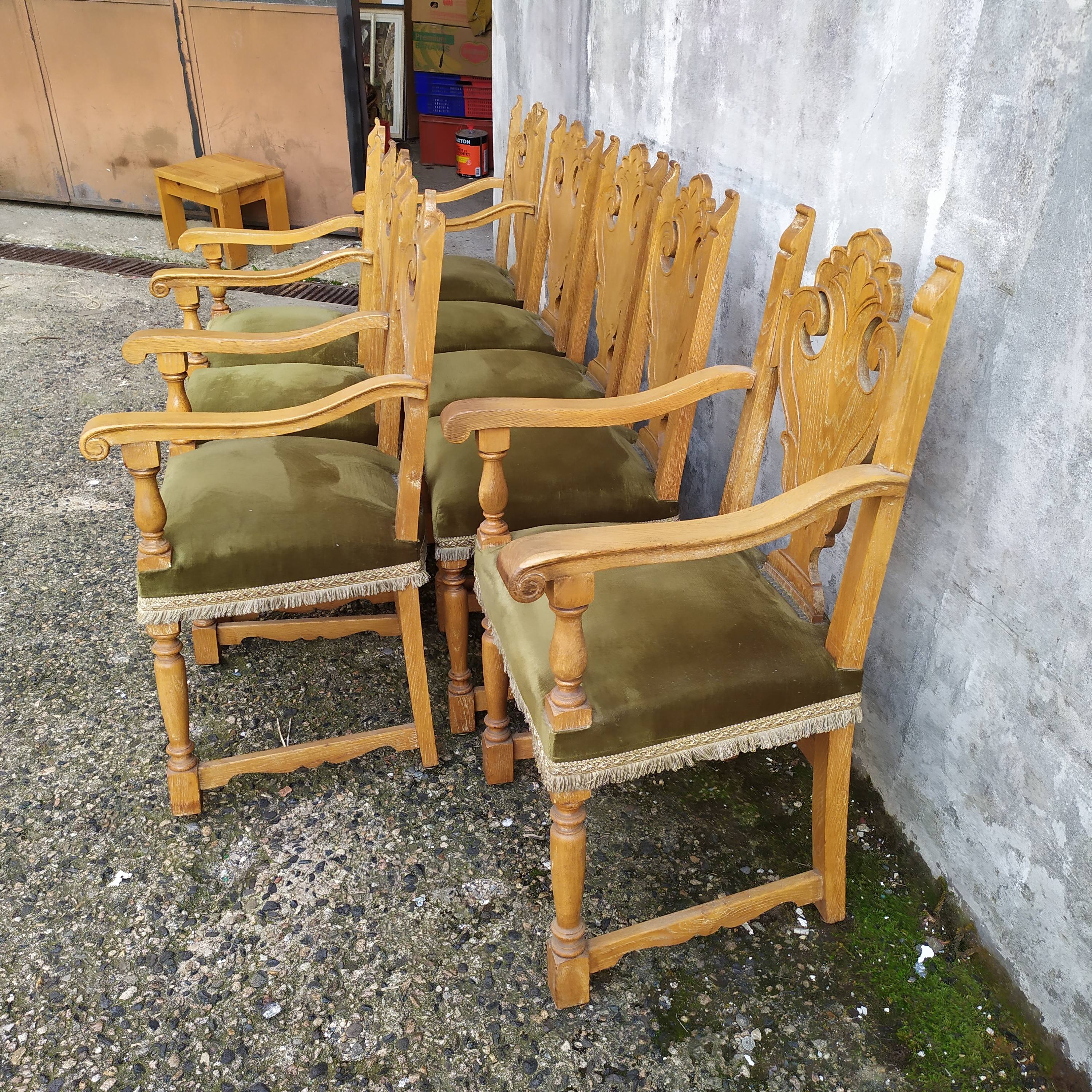 8 ceruse oak style chairs