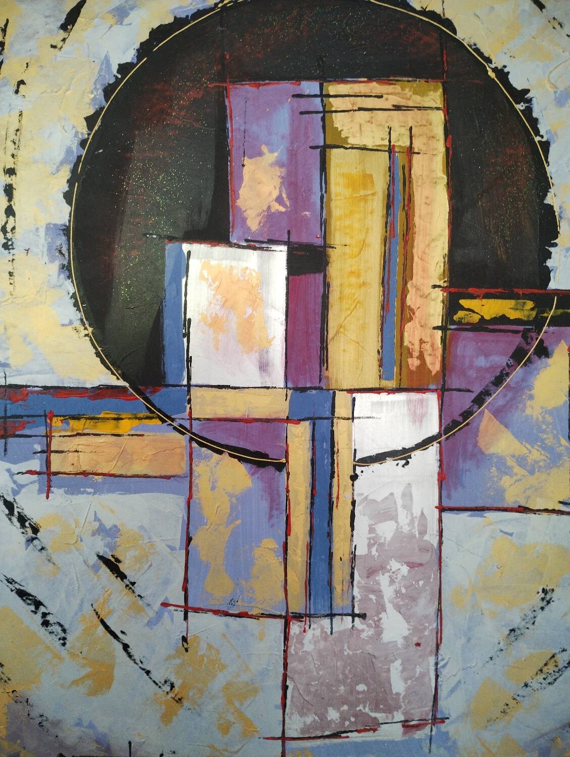 Tableau abstrait huile sur toile