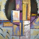 Abstract oil painting on canvas