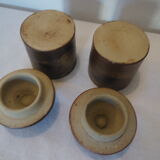 2 pots in gres with signed lid
