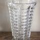 Vintage transparent cut glass pedestal vase