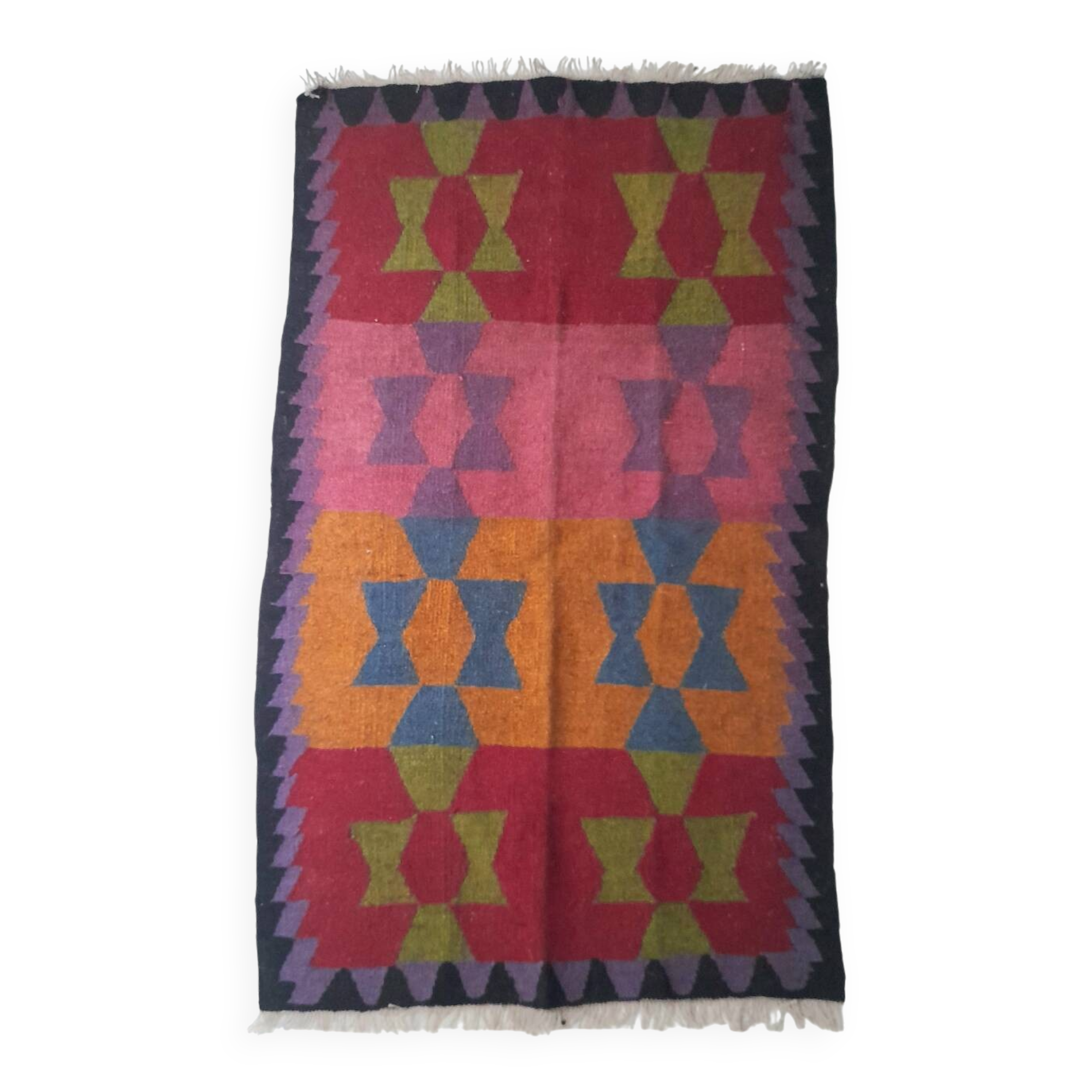 Georgian Caucasus wool geometric kilim rug