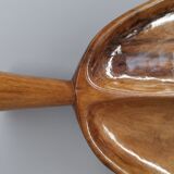 Serving tray or aperitif in carved wood varnish 70
