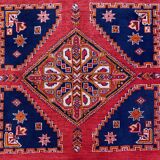 Vintage moroccan rug 320x201 cm tazenacht berber atlas, tribal red, blue large