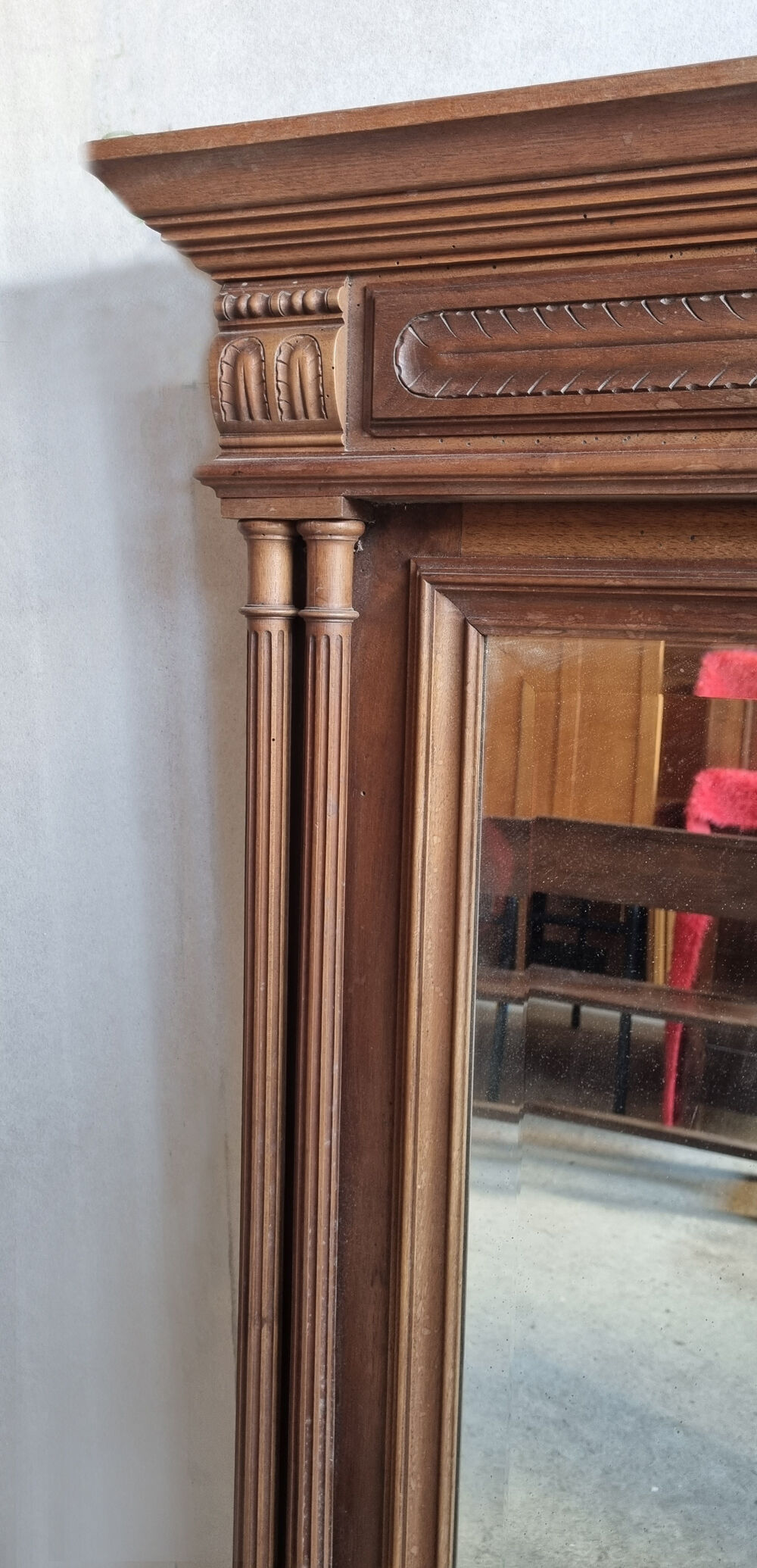 Mirror trumeau, wood, vintage, henri ii