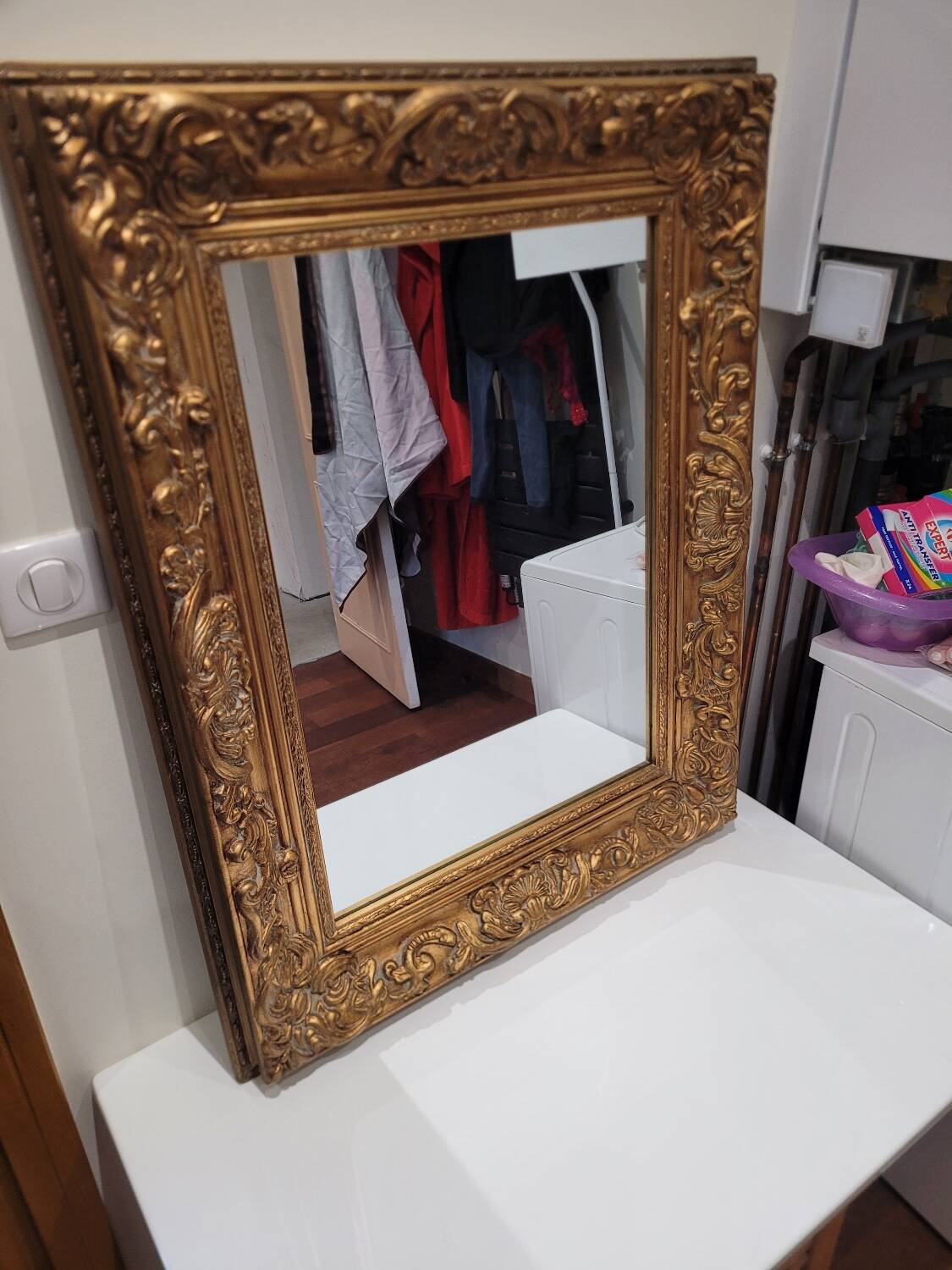 Golden wooden mirror