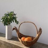Rattan / woven wicker bird basket