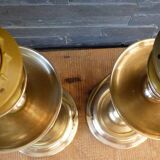 Set of 2 lamp bases in aluminum and copper