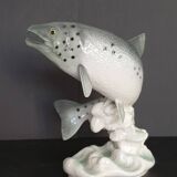 Goebel ceramic salmon numbered and signed Frobek (animal, fish)