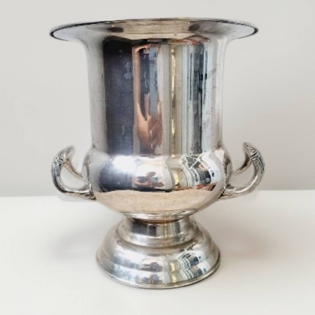 Vintage silver metal champagne bucket