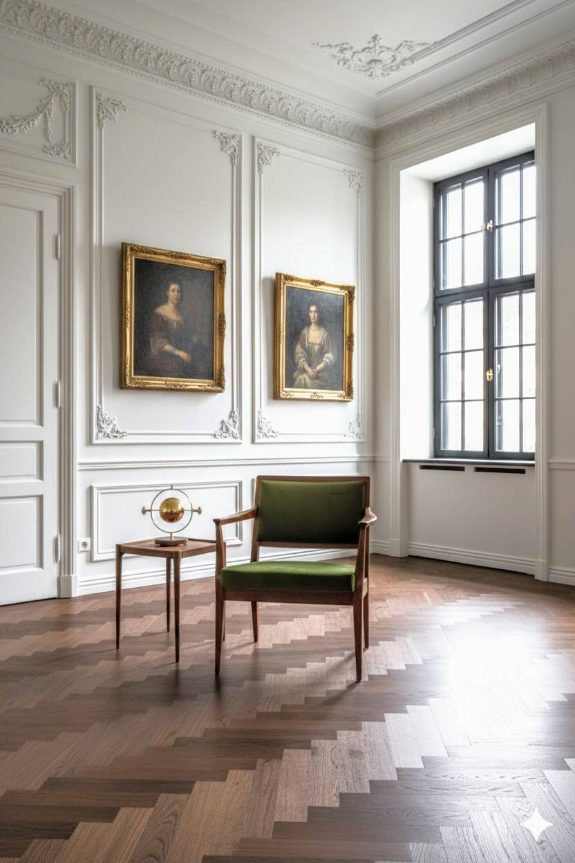 Vintage green mohair armchair eclectic style