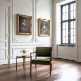 Vintage green mohair armchair eclectic style