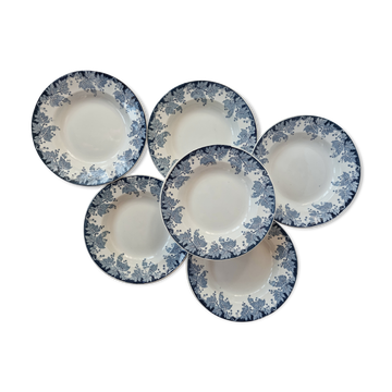 Set of 6 hollow plates Platane St Amand and Hamage
