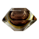 Ashtray or coin tray murano amber and brown by flavio poli