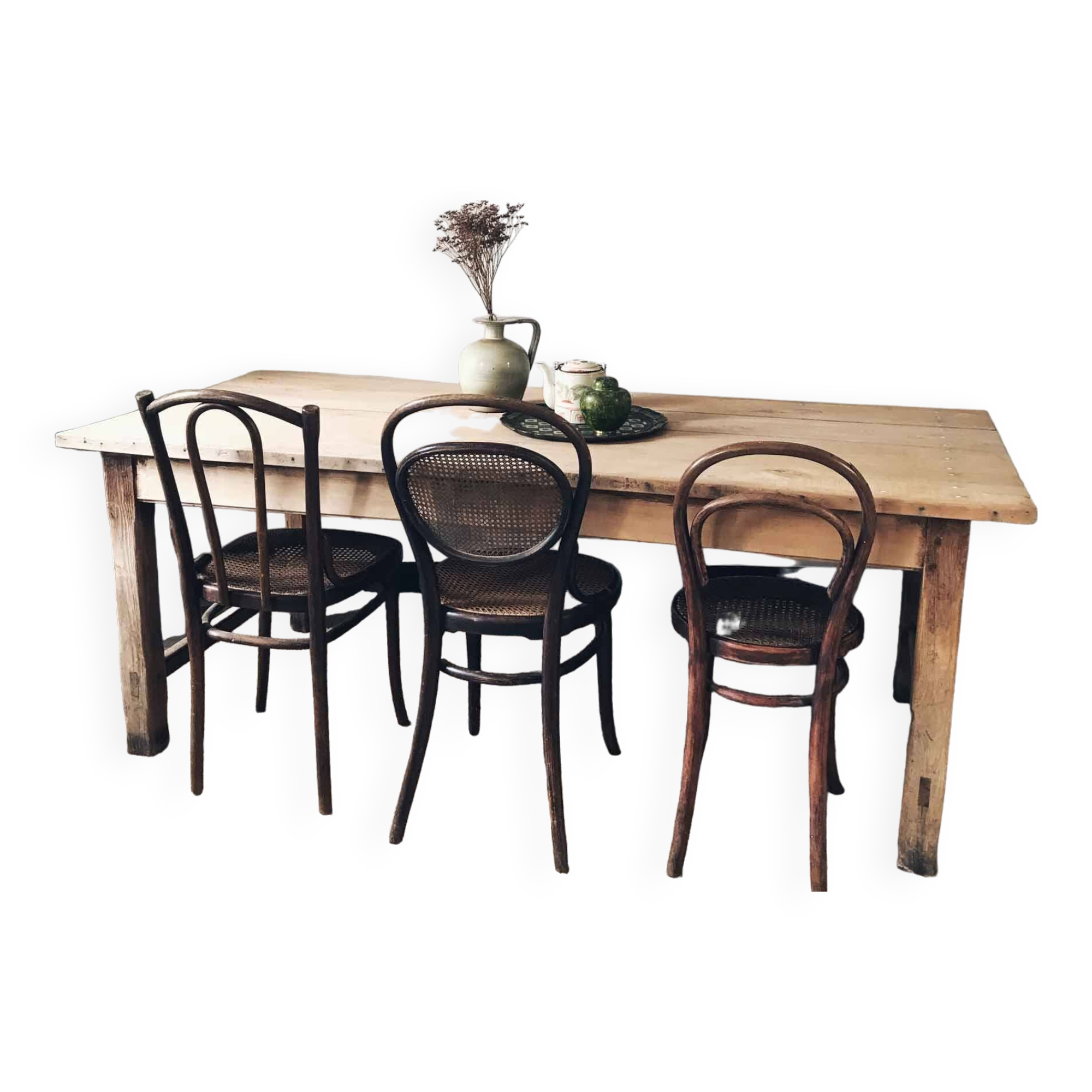 Solid wood farm table