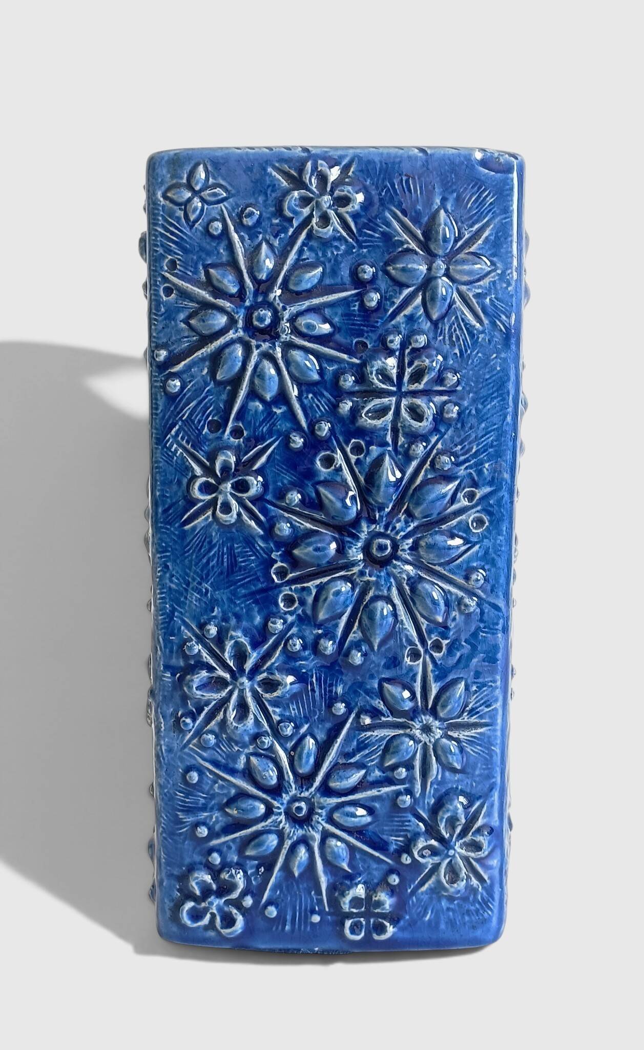 1960s Scheurich Kosmos Décor Sculptural Cobalt Blue Vase, West Germany