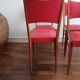 4 chaises années 50 en bois et skaï