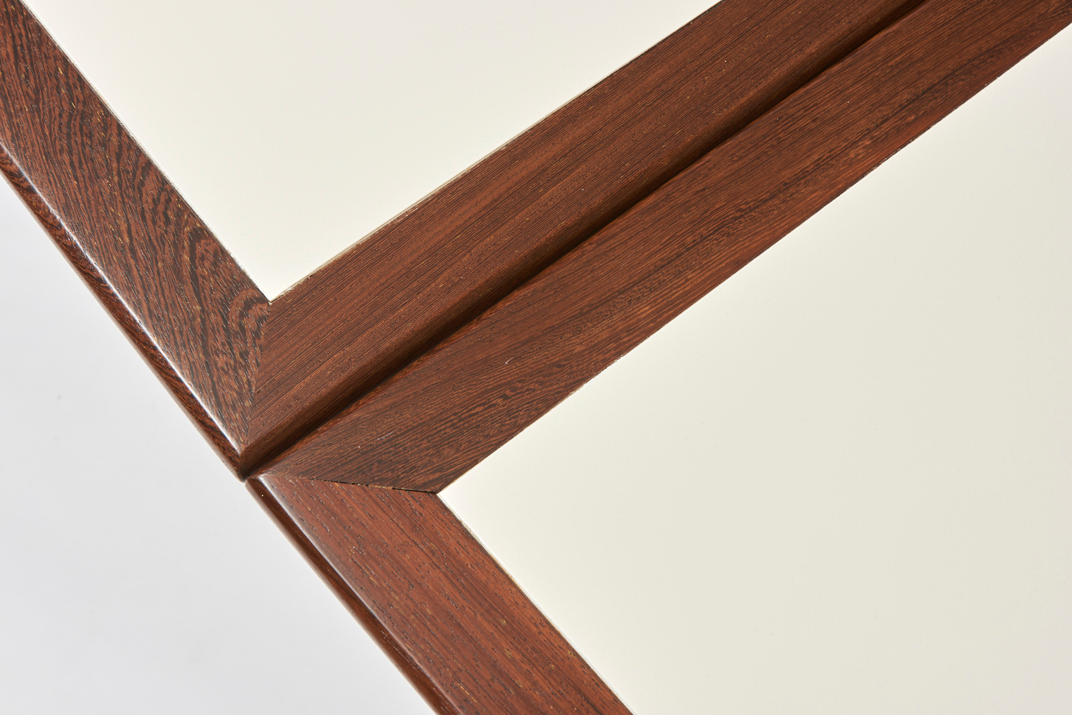 Brutalist conference table made of wood and steel