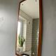 Miroir mural rectangulaire vintage en teck 79x36cm