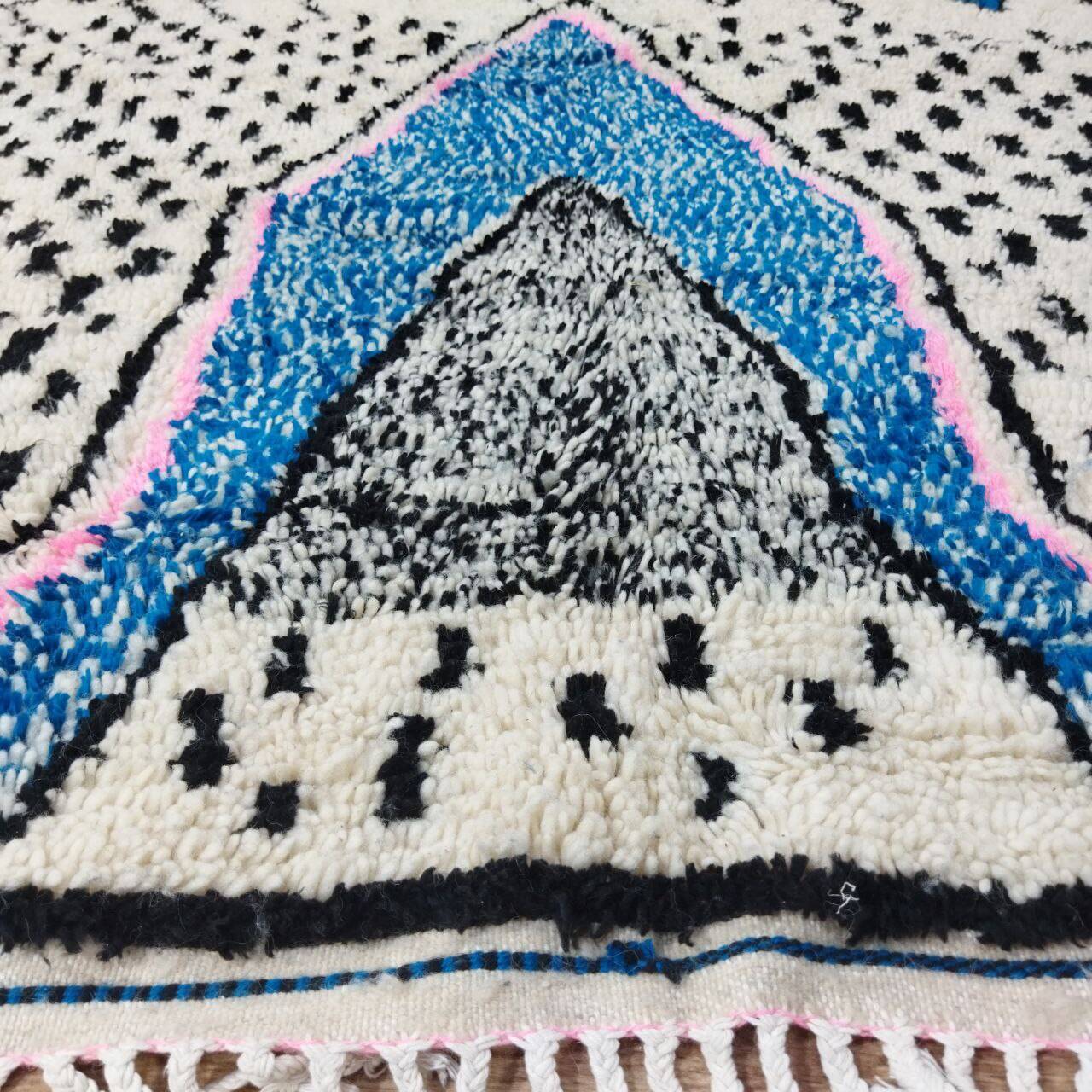 Handmade wool Berber rug 200x188 cm