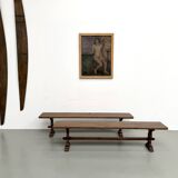 Pair of Solid Oak Farm Benches