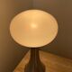 Pair of lamps mushroom opaline and chromed metal 80s