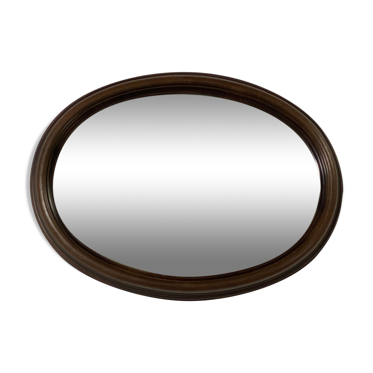 Oval wooden mirror