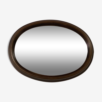 Miroir oval en bois