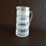 Crystal pitcher polished grid decoration and gold details