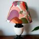 Vintage ceramic lamp with fruit lampshade
