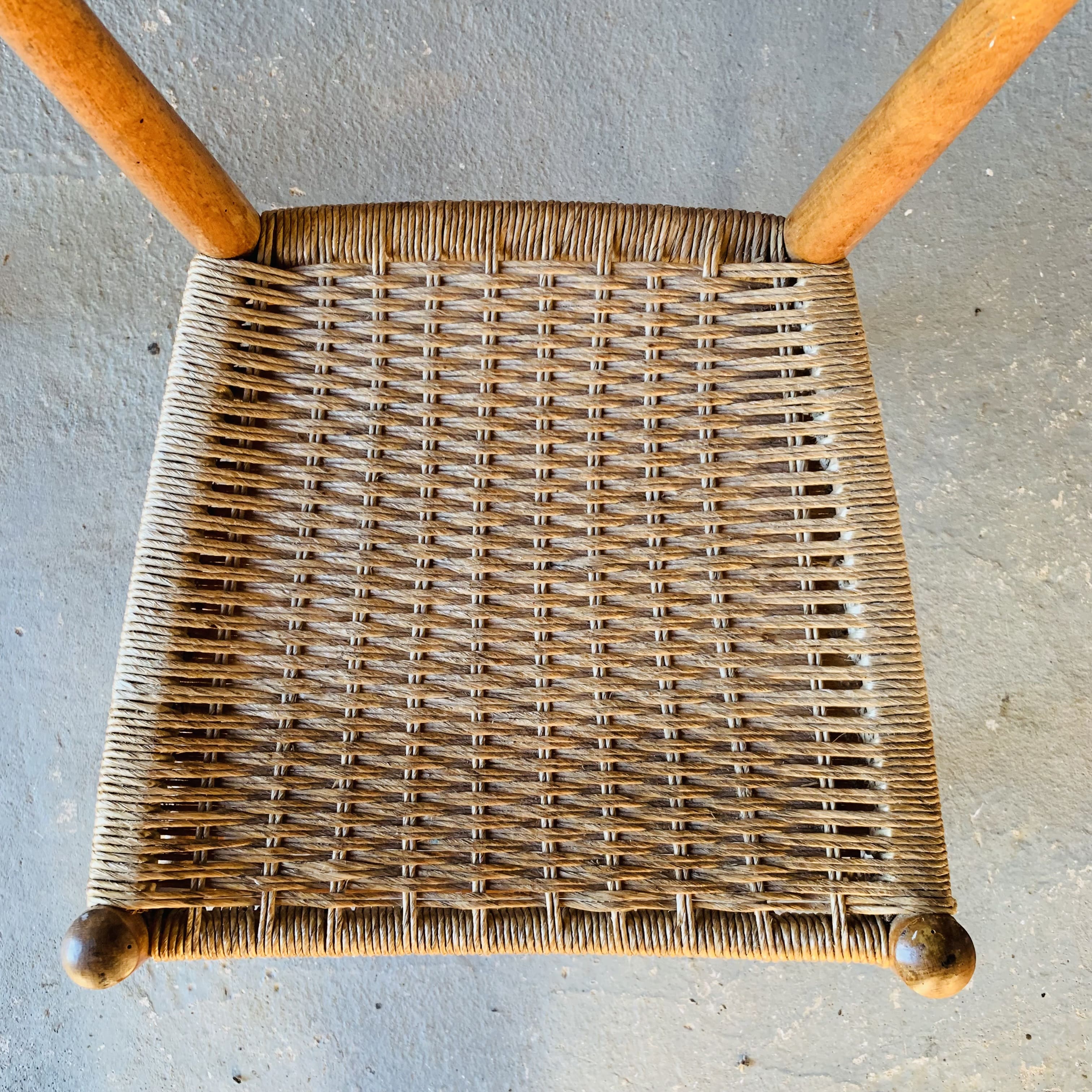Paire de chaises italienne bois et corde