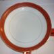 Plate and limoges porcelain dish with orange and gold trim