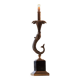 Lampe sculpturale vintage avec dauphin en bronze sur base en marbre noir -Holl
