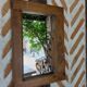Vintage carved leaf wood mirror