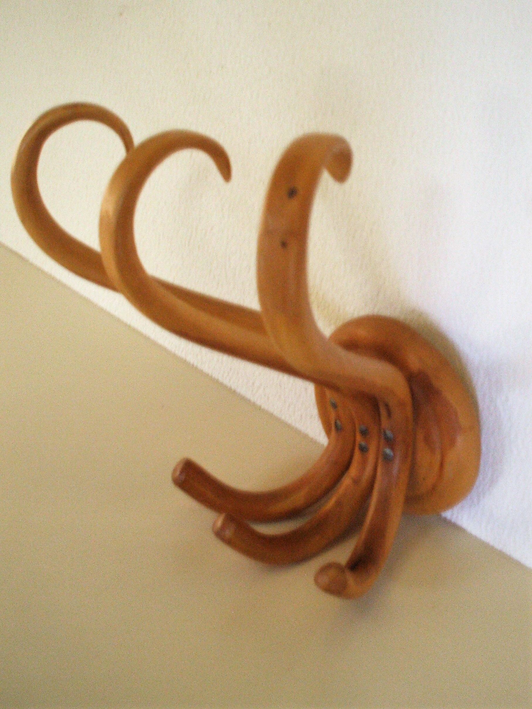 Coat rack curved wooden