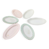 Set of 6 antique earthenware dishes by Gien and St Amand