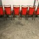 Suite de 6 chaises vintages scandinaves rouges
