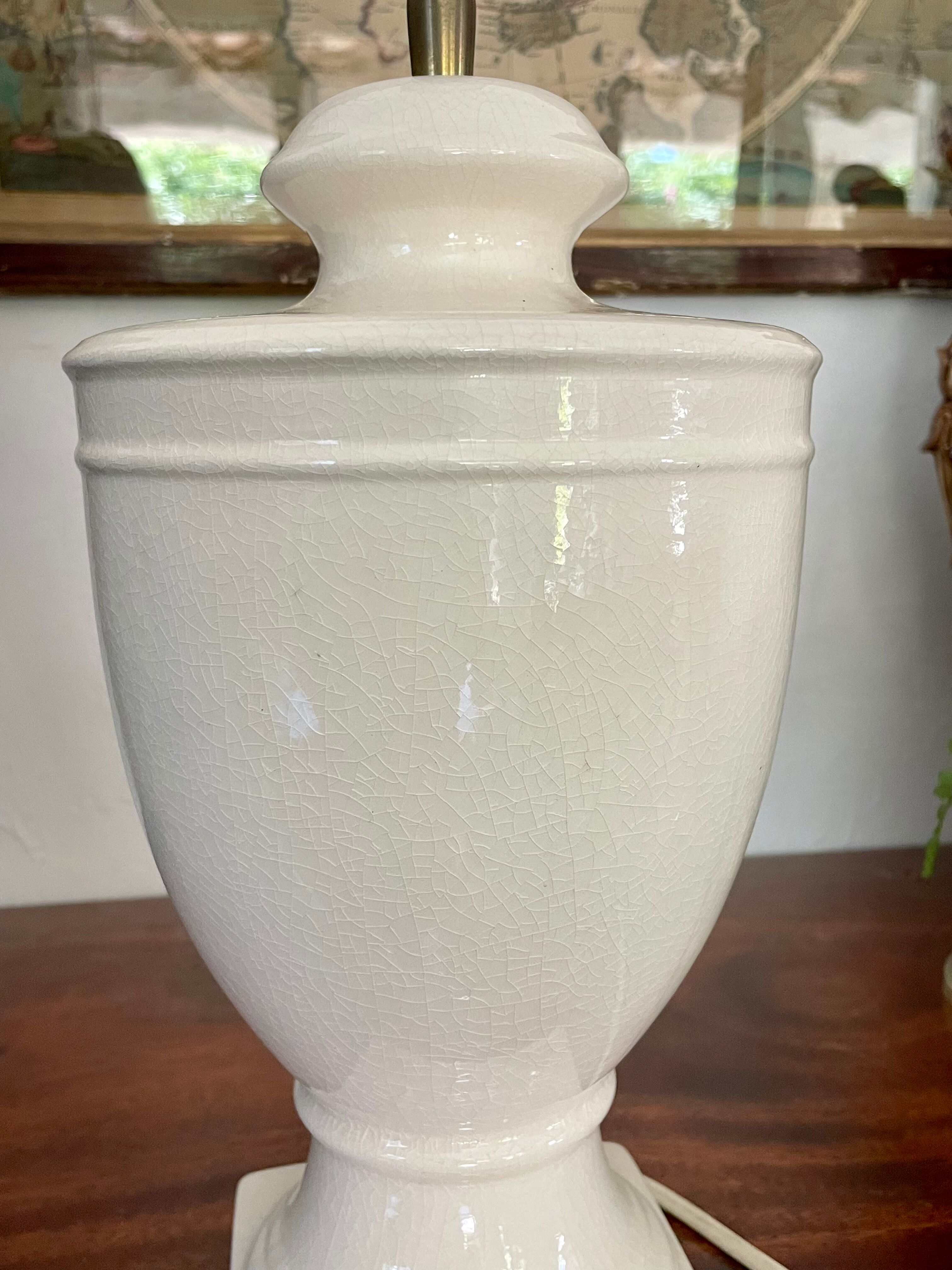 Vintage cracked ceramic lamp foot