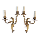 Pair of gilded bronze wall lights, 1950