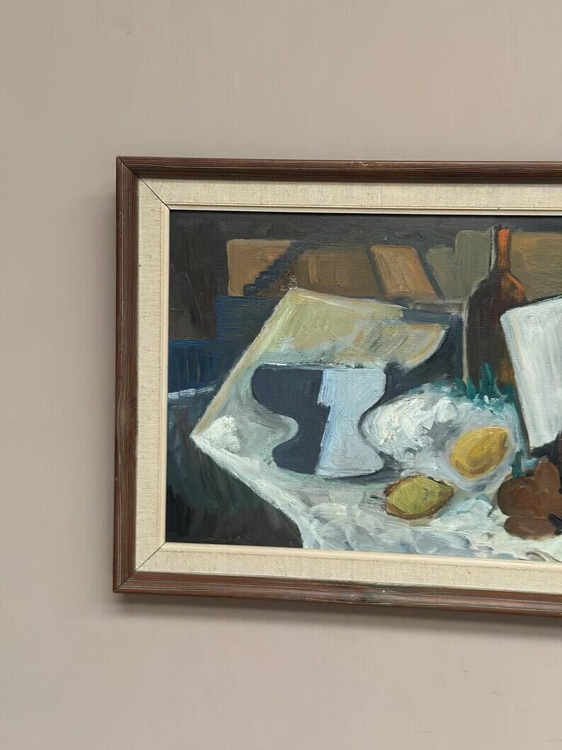 Original Swedish Oil on Canvas – “Still Life” by Inge Camill – Signed – Vintage & Framed – 57 × 34 cm (22.4" × 13.4")
